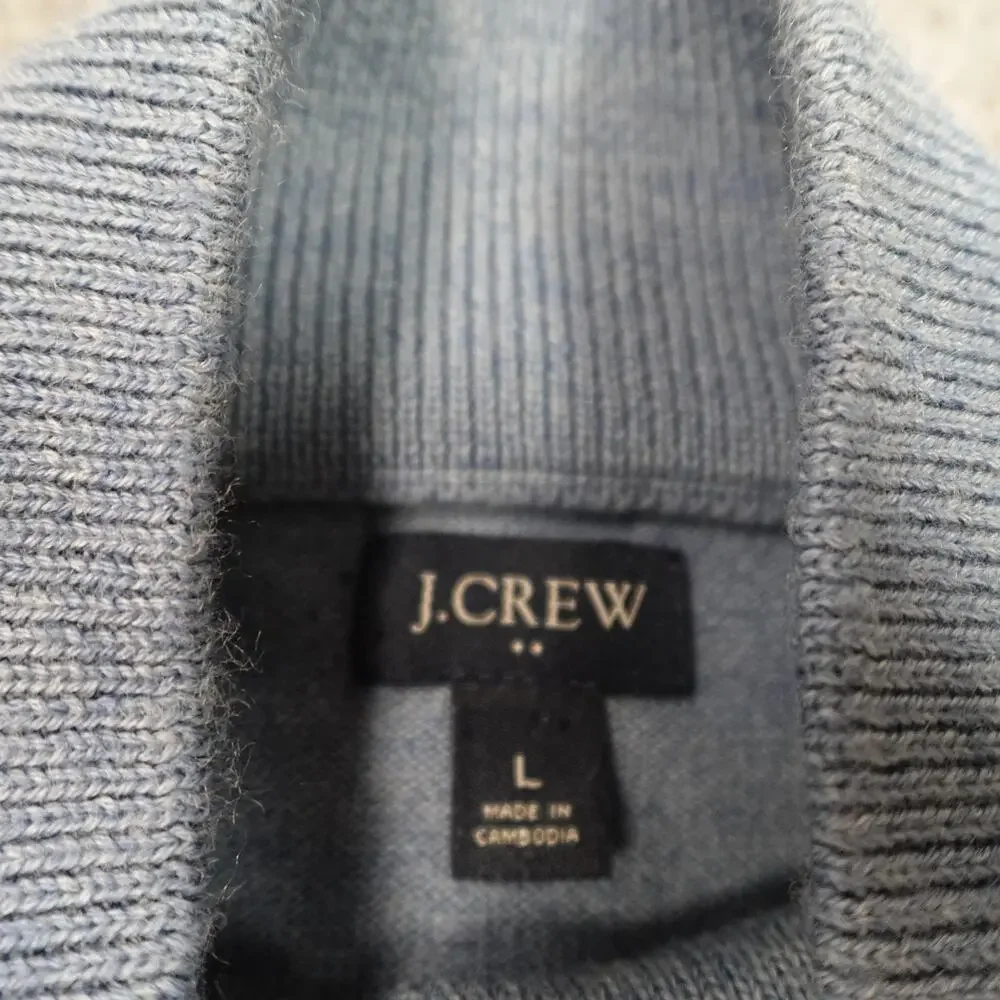 J.Crew Sweater Mens‎ Large Merino Wool Blend Half Zip Jumper Pullover Sweatshirt
